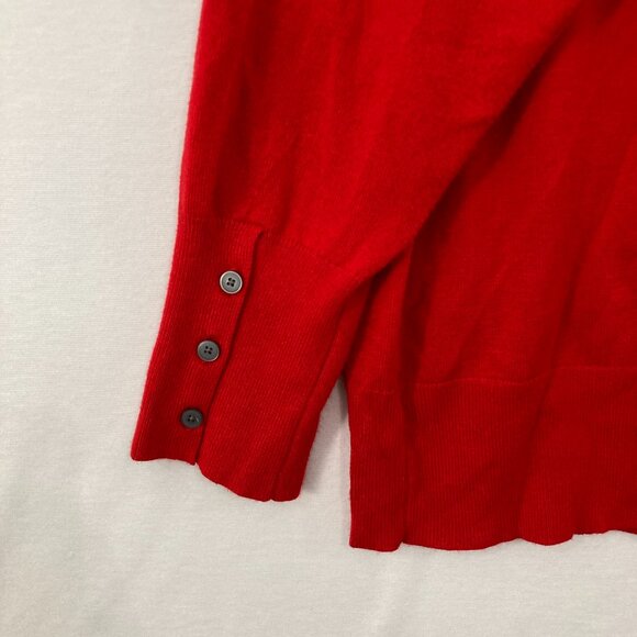 Lane Bryant size 26/28 Red Soft Comfy Lightweight Knit Button Cardigan Holiday - Picture 7 of 8